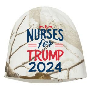 Nurses Support Trump 2024 Reelection Nurses For Trump 2024 Kati - Camo Knit Beanie