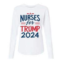 Nurses Support Trump 2024 Reelection Nurses For Trump 2024 Womens Cotton Relaxed Long Sleeve T-Shirt