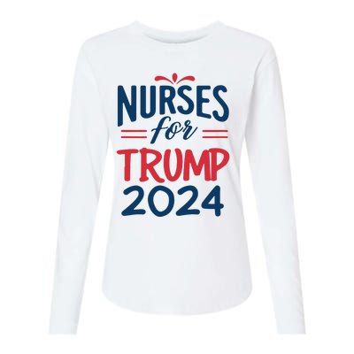 Nurses Support Trump 2024 Reelection Nurses For Trump 2024 Womens Cotton Relaxed Long Sleeve T-Shirt