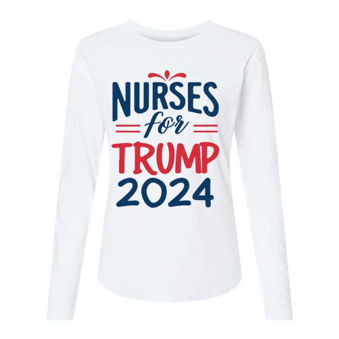 Nurses Support Trump 2024 Reelection Nurses For Trump 2024 Womens Cotton Relaxed Long Sleeve T-Shirt