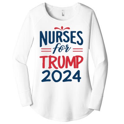 Nurses Support Trump 2024 Reelection Nurses For Trump 2024 Women's Perfect Tri Tunic Long Sleeve Shirt