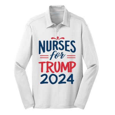 Nurses Support Trump 2024 Reelection Nurses For Trump 2024 Silk Touch Performance Long Sleeve Polo