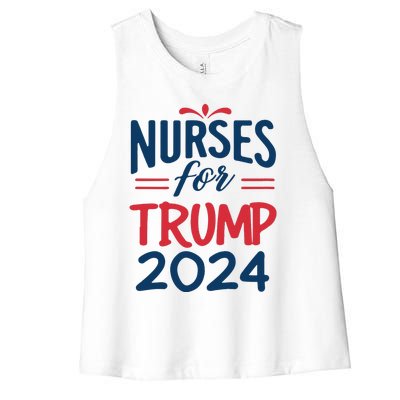 Nurses Support Trump 2024 Reelection Nurses For Trump 2024 Women's Racerback Cropped Tank