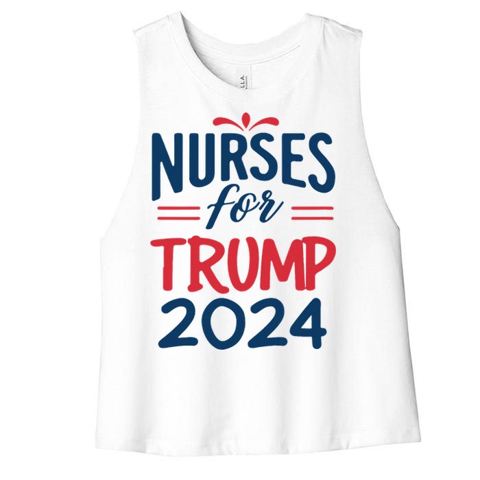 Nurses Support Trump 2024 Reelection Nurses For Trump 2024 Women's Racerback Cropped Tank