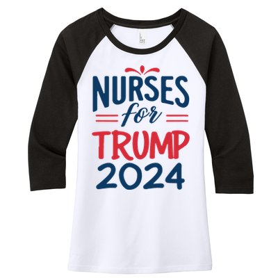 Nurses Support Trump 2024 Reelection Nurses For Trump 2024 Women's Tri-Blend 3/4-Sleeve Raglan Shirt