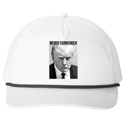 Never Surrender Trump Mugshot 2024 President Legend Snapback Five-Panel Rope Hat