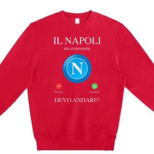 Napoli Soccer Team Is Calling Funny Phone Call Screen Team Premium Crewneck Sweatshirt