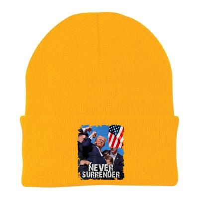 Never Surrender Trump Rushed Offstage With Blood Shooting Knit Cap Winter Beanie