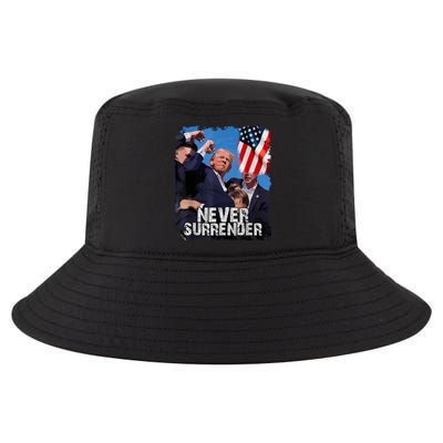 Never Surrender Trump Rushed Offstage With Blood Shooting Cool Comfort Performance Bucket Hat