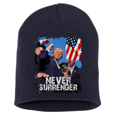 Never Surrender Trump Rushed Offstage With Blood Shooting Short Acrylic Beanie