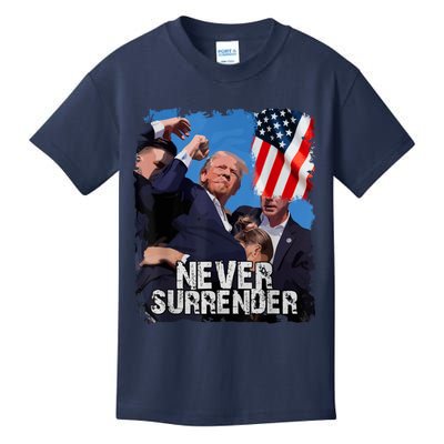 Never Surrender Trump Rushed Offstage With Blood Shooting Kids T-Shirt