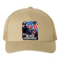 Never Surrender Trump Rushed Offstage With Blood Shooting Yupoong Adult 5-Panel Trucker Hat