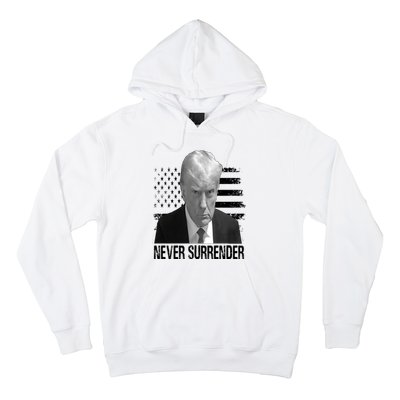 Never Surrender Trump Mug Shot 2024 Hoodie