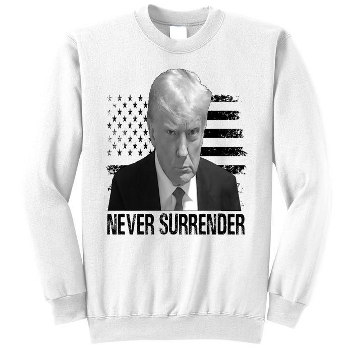 Never Surrender Trump Mug Shot 2024 Sweatshirt