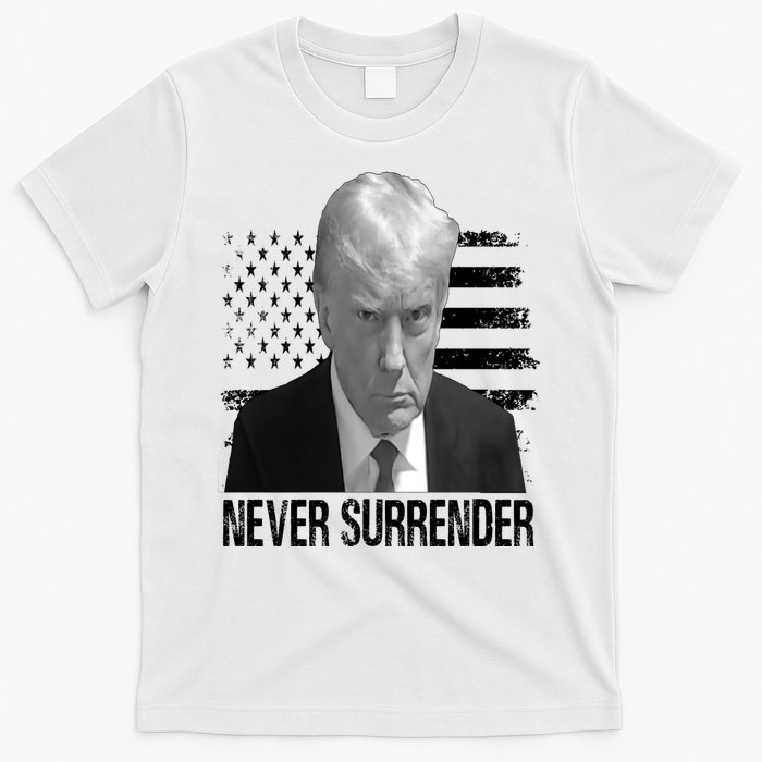 Never Surrender Trump Mug Shot 2024 T-Shirt