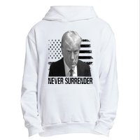 Never Surrender Trump Mug Shot 2024 Urban Pullover Hoodie