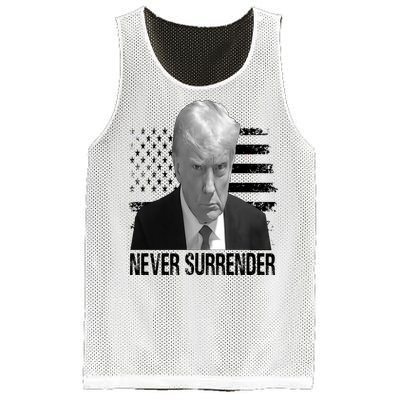 Never Surrender Trump Mug Shot 2024 Mesh Reversible Basketball Jersey Tank