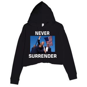 Never Surrender Trump Pennsylvania Rally Crop Fleece Hoodie