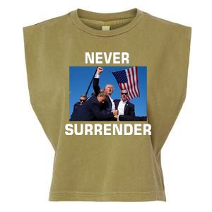 Never Surrender Trump Pennsylvania Rally Garment-Dyed Women's Muscle Tee