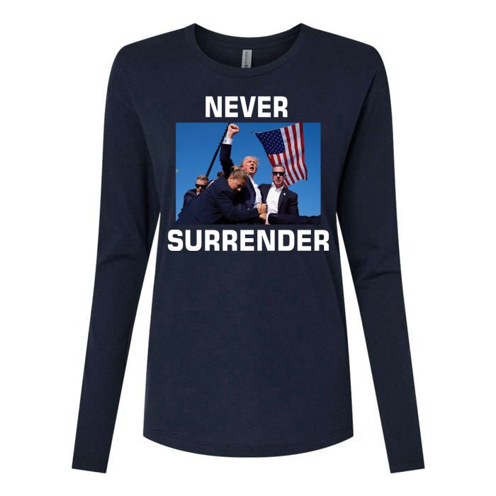 Never Surrender Trump Pennsylvania Rally Womens Cotton Relaxed Long Sleeve T-Shirt