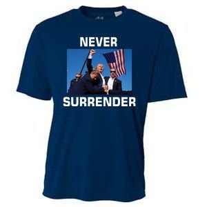 Never Surrender Trump Pennsylvania Rally Cooling Performance Crew T-Shirt