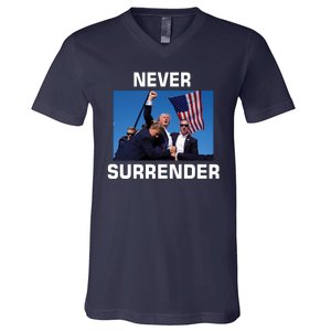 Never Surrender Trump Pennsylvania Rally V-Neck T-Shirt