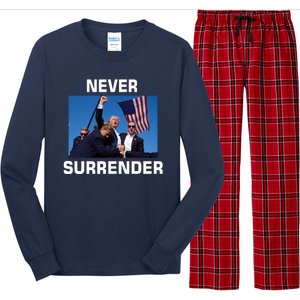 Never Surrender Trump Pennsylvania Rally Long Sleeve Pajama Set