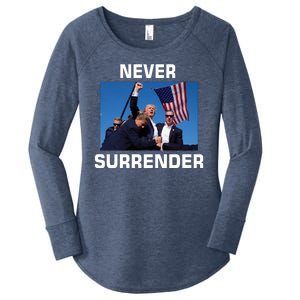 Never Surrender Trump Pennsylvania Rally Women's Perfect Tri Tunic Long Sleeve Shirt