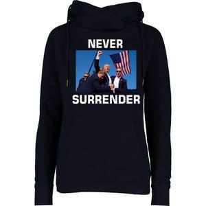 Never Surrender Trump Pennsylvania Rally Womens Funnel Neck Pullover Hood