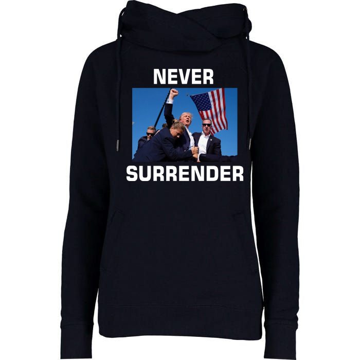 Never Surrender Trump Pennsylvania Rally Womens Funnel Neck Pullover Hood