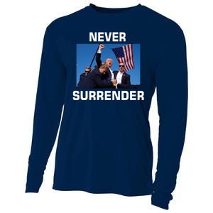 Never Surrender Trump Pennsylvania Rally Cooling Performance Long Sleeve Crew