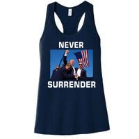 Never Surrender Trump Pennsylvania Rally Women's Racerback Tank