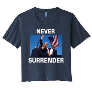 Never Surrender Trump Pennsylvania Rally Women's Crop Top Tee