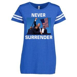 Never Surrender Trump Pennsylvania Rally Enza Ladies Jersey Football T-Shirt