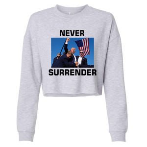 Never Surrender Trump Pennsylvania Rally Cropped Pullover Crew