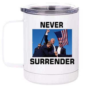 Never Surrender Trump Pennsylvania Rally 12 oz Stainless Steel Tumbler Cup