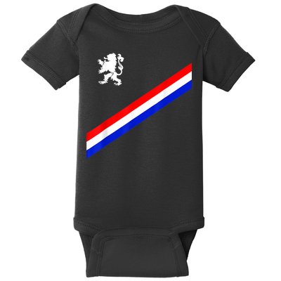 Netherlands Soccer Team Dutch Flag Jersey Football Fans Baby Bodysuit