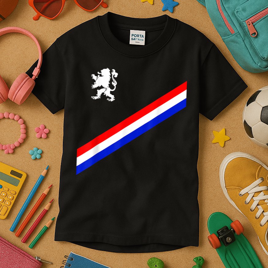 Netherlands Soccer Team Dutch Flag Jersey Football Fans Kids T-Shirt