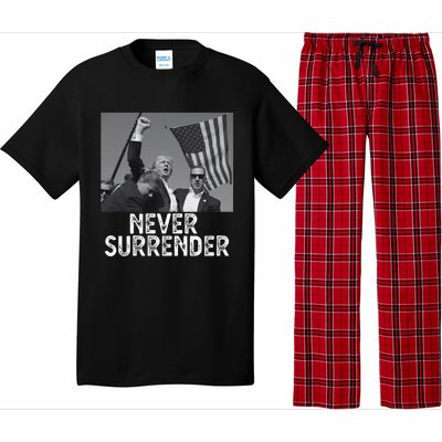 Never Surrender Trump Statement Shooting Pray For Trump Pajama Set