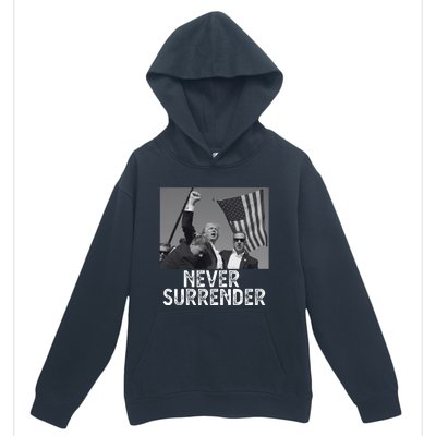 Never Surrender Trump Statement Shooting Pray For Trump Urban Pullover Hoodie