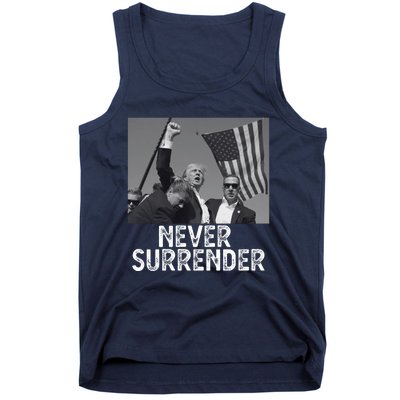 Never Surrender Trump Statement Shooting Pray For Trump Tank Top