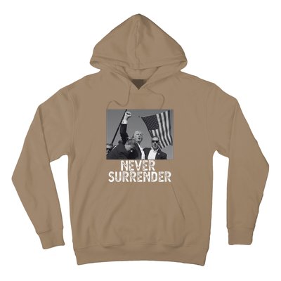 Never Surrender Trump Statement Shooting Pray For Trump Hoodie