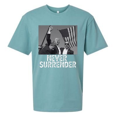 Never Surrender Trump Statement Shooting Pray For Trump Sueded Cloud Jersey T-Shirt