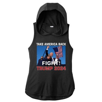 Never Surrender Trump Pennsylvania Rally Ladies PosiCharge Tri-Blend Wicking Draft Hoodie Tank