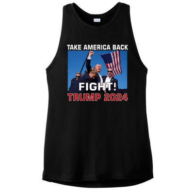 Never Surrender Trump Pennsylvania Rally Ladies PosiCharge Tri-Blend Wicking Tank