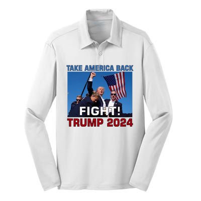 Never Surrender Trump Pennsylvania Rally Silk Touch Performance Long Sleeve Polo