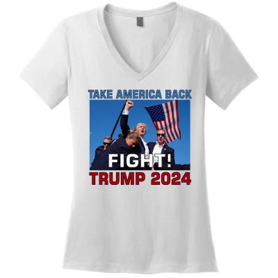 Never Surrender Trump Pennsylvania Rally Women's V-Neck T-Shirt