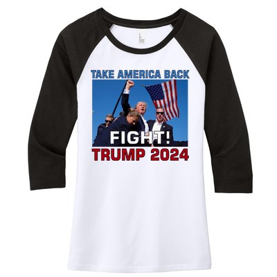 Never Surrender Trump Pennsylvania Rally Women's Tri-Blend 3/4-Sleeve Raglan Shirt