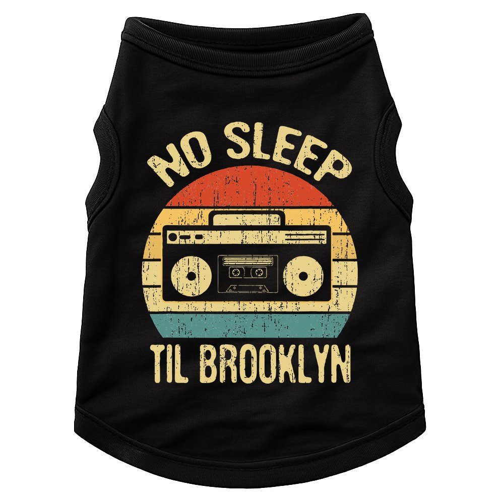 No Sleep Til Brooklyn Retro Old School Stereo Ghetto Blaster Doggie Tank