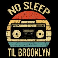 No Sleep Til Brooklyn Retro Old School Stereo Ghetto Blaster Cooling Performance Crew T-Shirt